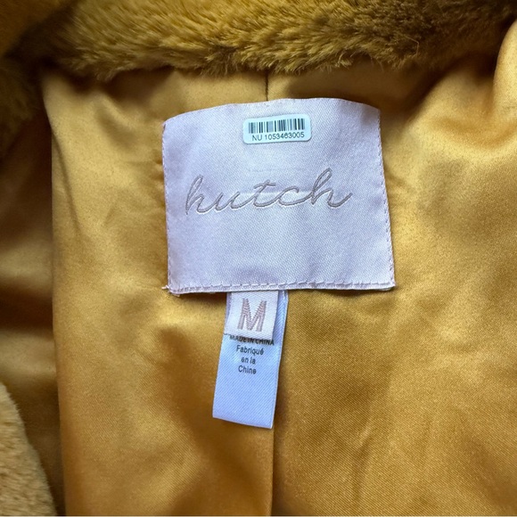 Hutch Sunny Faux Fur Coat mustard yellow size medium - Picture 6 of 8